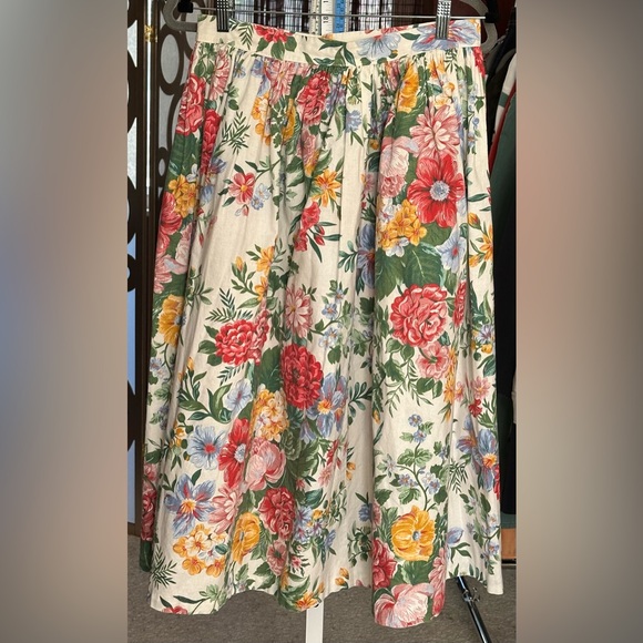 Avon Dresses & Skirts - Vintage Floral Cottagecore Midi Skirt Garden Party Avon 15/16
